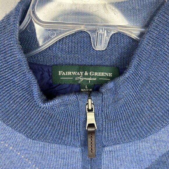 Fairway & Greene Masters Golf 1/4 Zip Argyle Italian Merino Wool Sweater Sz L - Picture 3 of 10